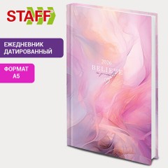 Ежедневник датированный 2026 145х215 мм, А5, STAFF, ламинированная обложка, "Delicate", 117330 - фото 10
