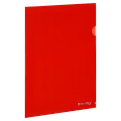 Папка-уголок прозрачная А4 BRAUBERG UNIVERSAL, красная, 0,10 мм, со штрихкодом, 273047