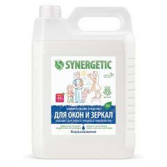 Средство для мытья стекол и зеркал с антибактериальным эффектом 5 л SYNERGETIC, биоразлагаемое, 96