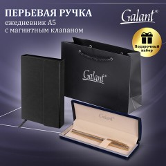 Ручка перьевая GALANT Versus, корпус золотистый, ежедневник недатированный А5 черный, пакет, 880906 Ручка перьевая GALANT Versus, корпус золотистый, ежедневник недатированный А5 черный, пакет, 880906 - фото 6