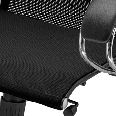 Кресло офисное МЕТТА "К-12", хром, ткань-сетка, сиденье и спинка регулируемые, черное - фото 17