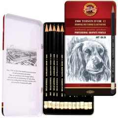 Карандаши чернографитные KOH-I-NOOR "Toison D'or", НАБОР 12 шт., 8B-2H, металлическая коробка, 1912012001PL, 1912012001PLRU - фото 2