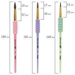 Кисти c EVA-вставкой ПОНИ набор 5 шт. (круглые №1, 2, 3, 4, 5), блистер, BRAUBERG KIDS, 201092 - фото 9