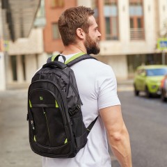Рюкзак BRAUBERG TITANIUM универсальный, 3 отделения, черный, салатовые вставки, 45х28х18 см, 270766 Рюкзак BRAUBERG TITANIUM универсальный, 3 отделения, черный, салатовые вставки, 45х28х18 см, 270766 - фото 18