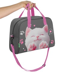 Сумка для занятий BRAUBERG KIDS с ручками, с плечевым ремнем, подкладка, 35x25x15 см, "Кот-мурлыка", 274629 - фото 4