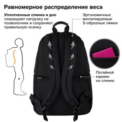 Рюкзак BRAUBERG FASHION CITY универсальный, карман-антивор, Hug me, черный, 44х31х16 см, 272570 Рюкзак BRAUBERG FASHION CITY универсальный, карман-антивор, Hug me, черный, 44х31х16 см, 272570 - фото 12