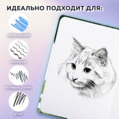Скетчбук, белая бумага 120 г/м2, 145х203 мм, 80 л., резинка, твердый, BRAUBERG ART, "Прогулка", 116896 - фото 5
