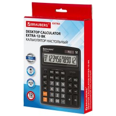 Калькулятор настольный BRAUBERG EXTRA-12-BK (206x155 мм), 12 разрядов, двойное питание, ЧЕРНЫЙ, 250481 - фото 7
