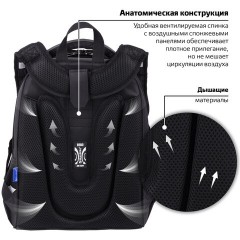 Ранец BRAUBERG SHINY, 2 отделения, с брелоком, "Husky", СВЕТЯЩИЙСЯ РИСУНОК, 38х28х14 см, 271383 - фото 13