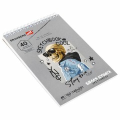 Скетчбук, белая бумага 160 г/м2, 140х201 мм, 40 л., гребень, жесткая подложка, BRAUBERG ART CLASSIC, ассорти, 115071 - фото 7