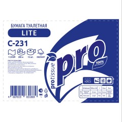 Бумага туалетная 200 метров, PROtissue (T2) LITE, 1-слойная, белая, КОМПЛЕКТ 12 рулонов, С231 - фото 7