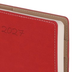 Ежедневник датированный 2027, А5, 143х218 мм, BRAUBERG "Journal", под кожу, ремешок, красный, 118050 - фото 4