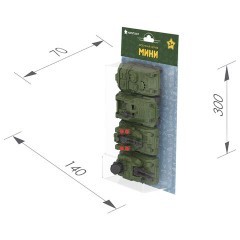 Военные машины игрушечные в наборе, пластиковые, 4 шт., 7x14x30 см, НОРДПЛАСТ, 349/1 - фото 3