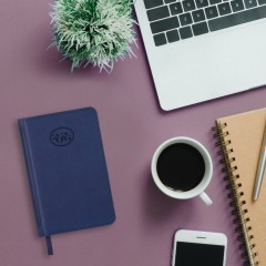 Ежедневник датированный 2026, МАЛЫЙ ФОРМАТ 100х150 мм, А6, BRAUBERG "Favorite", под кожу, синий, 117250 - фото 4