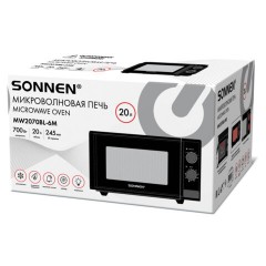 Микроволновая печь SONNEN MW2070BL-6M, 20 л, 700 Вт, таймер, механическое управление, кнопка, черная, 454984 - фото 8