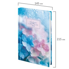 Ежедневник датированный 2026 145х215 мм, А5, STAFF, ламинированная обложка, "Гортензия", 117321 - фото 2