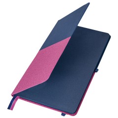 Блокнот А5 (148х218 мм), BRAUBERG "DUO", под кожу с резинкой, 80 л., клетка, синий/розовый, 113434 Блокнот А5 (148х218 мм), BRAUBERG "DUO", под кожу с резинкой, 80 л., клетка, синий/розовый, 113434 - фото 3