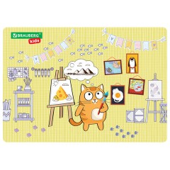 Настольное покрытие BRAUBERG KIDS для труда и творческих занятий, ПВХ, "Artist", 50х35 см, 272358