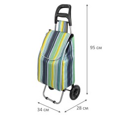 Сумка-тележка хозяйственная 95x34x28 см, объем 34 л, до 30 кг, Оксфорд, разноцветная в полоску, BOOMHOUSE (БУМХАУС), 701409 - фото 9