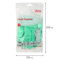 Перчатки VILEDA PROFESSIONAL многоцелевые латексные, МНОГОРАЗОВЫЕ, х/б напыление, ПРОЧНЫЕ, L (большой), зеленый, 174365 - фото 11