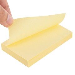 Блок самоклеящийся (стикеры) STAFF STANDARD, ПАСТЕЛЬНЫЙ 76х51 мм, желтый, 100 листов, 116581 - фото 4