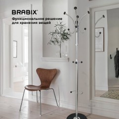 Вешалка-стойка BRABIX "CR-855" на мраморном диске, металл, 4+3 крючка, цвет серебристый, 606434 - фото 11