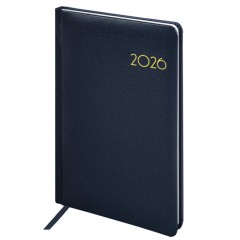 Еженедельник датированный 2026, А5, 145х215 мм, BRAUBERG "Select", балакрон, темно-синий, 117181