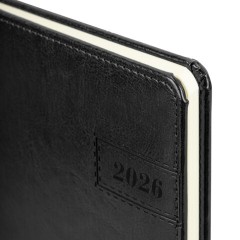 Еженедельник датированный 2026, А5, 145х215 мм, BRAUBERG "Imperial", под кожу, черный, 117175 - фото 4