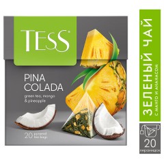 Чай TESS "Pina Colada" зеленый с ароматом тропических фруктов, 20 пирамидок по 1,8 г, 0787-12 - фото 8
