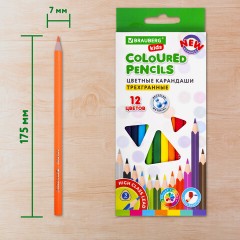 Карандаши цветные BRAUBERG KIDS NEW, 12 цветов, трехгранные, грифель 3 мм, 182001 - фото 14