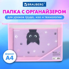 Папка для труда BRAUBERG А4, 2 отделения, пластик, молния сверху, органайзер, "Hide and seek", 273399 - фото 6