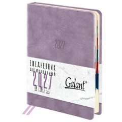 Ежедневник датированный 2027, B6, 125х173 мм, GALANT "Vivid", под кожу, сиреневый, 117864