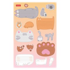 Наклейки "КОТОВАСИЯ" для маркировки школьных принадлежностей, НАБОР 4 листа, 64 наклейки, HATBER, 4Н5н - фото 2