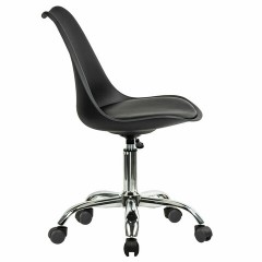 Кресло стул BRABIX "Eames MG-310 CH", хром, пластик черный, экокожа черная, 532925 Кресло стул BRABIX "Eames MG-310 CH", хром, пластик черный, экокожа черная, 532925 - фото 3