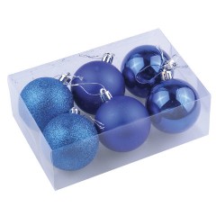 Шары ёлочные 6 шт., 6 см, "Trio", пластик, СИНИЕ (глянец, матовый, глиттер), ЗОЛОТАЯ СКАЗКА, 590864 Шары ёлочные 6 шт., 6 см, "Trio", пластик, СИНИЕ (глянец, матовый, глиттер), ЗОЛОТАЯ СКАЗКА, 590864 - фото 3