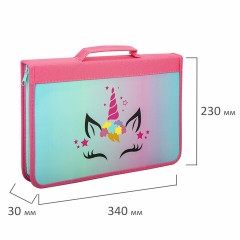 Папка на молнии BRAUBERG А4 с ручкой, с органайзером, 1 отделение, "Unicorn", 271447 Папка на молнии BRAUBERG А4 с ручкой, с органайзером, 1 отделение, "Unicorn", 271447 - фото 6