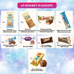 Подарок новогодний "ОВЕЧКА С КОЛОКОЛЬЧИКОМ", НАБОР конфет 1000 г, картонная коробка, МОСУПАК, 324091/МГ26016 - фото 5