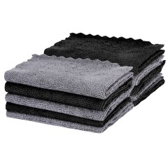 Салфетки из МИКРОФИБРЫ 30х30 см, GRAY & BLACK, big pack, КОМПЛЕКТ 10 штук, 180 г/м2, LAIMA HOME, 700610 - фото 5