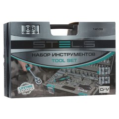 Набор автоинструментов 88 предметов, STELS, 1/4", 1/2", CrV, головки, биты, ключи, кейс, 14109 - фото 5