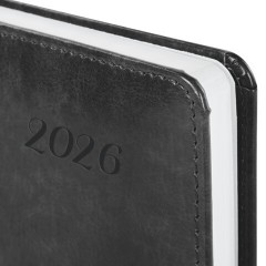 Ежедневник датированный 2026 А5 138x213 мм, BRAUBERG "Legend", под кожу, застежка, серый, 117068 - фото 3