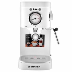 Кофеварка рожковая BRAYER BR1106, 1100 Вт, объем 1,2 л, 15 бар, ручной капучинатор, белая Кофеварка рожковая BRAYER BR1106, 1100 Вт, объем 1,2 л, 15 бар, ручной капучинатор, белая - фото 2