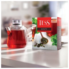 Чай TESS "Minty" черный с мятой, 100 пакетиков в конвертах по 1,5 г, 1663-09 - фото 2