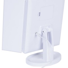 Зеркало настольное с LED-подсветкой для макияжа, размер 24х18 см, складное, увеличение х2, х3, х10, белое, BRABIX, 609337 - фото 8