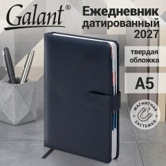 Ежедневник датированный 2027, А5, 148х218 мм, GALANT "Ritter", под кожу, темно-синий, 118078 - фото 15
