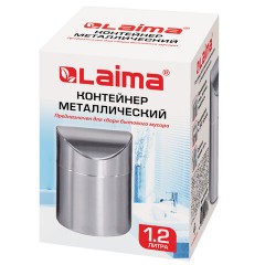 Урна настольная 1,2 литра для мусора с качающейся крышкой, d 12х16,5 см, нержавеющая сталь, LAIMA, 601618 - фото 6