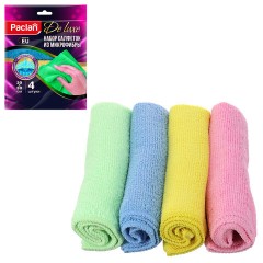 Салфетки хозяйственные микрофибра PACLAN DeLUXE универс цветн 30х30см 4 шт Салфетки хозяйственные микрофибра PACLAN DeLUXE универс цветн 30х30см 4 шт - фото 2