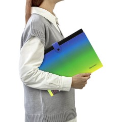 Папка-органайзер на кнопке 5 отделений, BRAUBERG GRADE, A4, зелено-голубой градиент, 274092 - фото 8