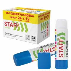 Клей-карандаш 15 г, ВЫГОДНАЯ УПАКОВКА, КОМПЛЕКТ 24 ШТУКИ, STAFF EVERYDAY, 273017 Клей-карандаш 15 г, ВЫГОДНАЯ УПАКОВКА, КОМПЛЕКТ 24 ШТУКИ, STAFF EVERYDAY, 273017 - фото 2