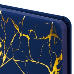 Ежедневник датированный 2026 А5 138x213 мм, BRAUBERG "Goldy", под кожу, цветной срез, синий, 117472 - фото 3