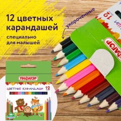 Карандаши цветные ПИФАГОР "МАЛЫШИ-КАРАНДАШИ", 12 цветов, укороченные, шестигранные, натуральное дерево, 181344 Карандаши цветные ПИФАГОР "МАЛЫШИ-КАРАНДАШИ", 12 цветов, укороченные, шестигранные, натуральное дерево, 181344 - фото 7
